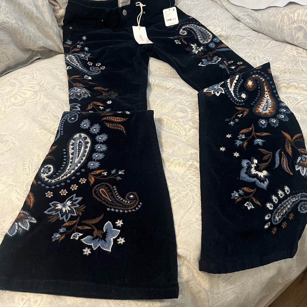 Driftwood corduroy embroidered pants